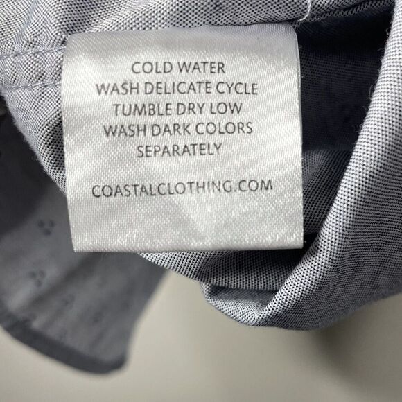 COASTAL Shirt Mens Medium M Button-Up Geometric Print EUC Cotton-Blend - Picture 7 of 7